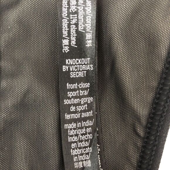 VICTORIA'S SECRET Knockout Black White 2 In 1 Sports Bra Front Closure Size 36C - Picture 12 of 13